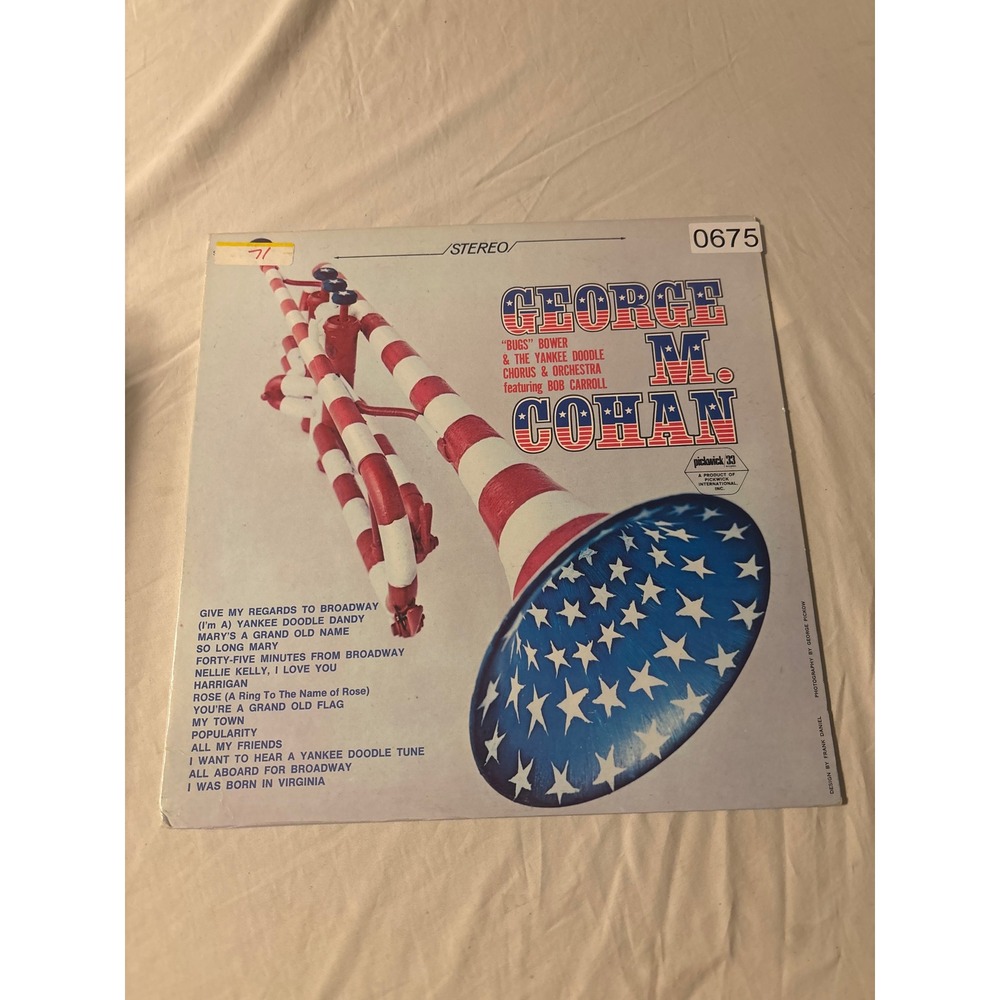Pickwick George M. Cohan Vinyl LP Record 12" Blue Red White Good Patriotic Hits